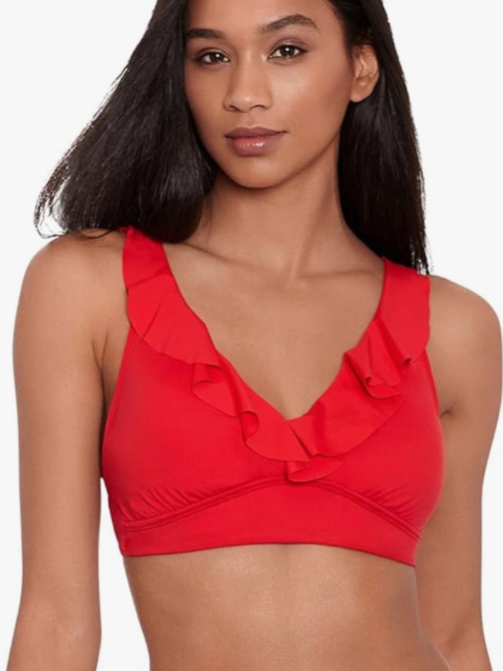 Lauren Ralph Lauren Women's Beach Club Solid Ruffle Underwire Bikini Top, 14